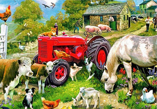 Farm Animals with Red Tractor